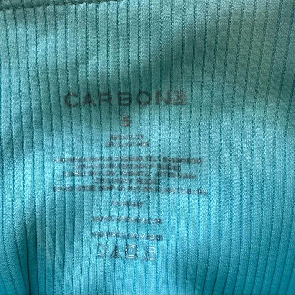 Carbon38 size small light blue ribbed leggings - Picture 4 of 9